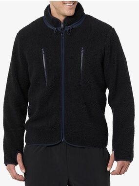 Amazon Essentials Mens Teddy Fleece Full-Zip Mock Neck Jacket with Chest Pockets